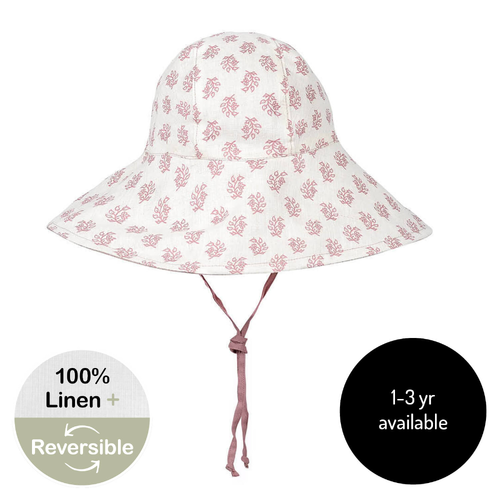  'Sightseer'  Girls Wide Brimmed Sun Bonnet -Pippa / Rosa