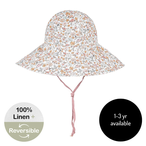  'Sightseer' Girls Wide-Brimmed Sun Bonnet -Chelsea / Rosa