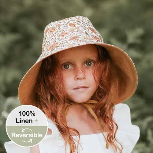  'Sightseer' Girls Wide Brimmed Sun Bonnet -Marie / Maize