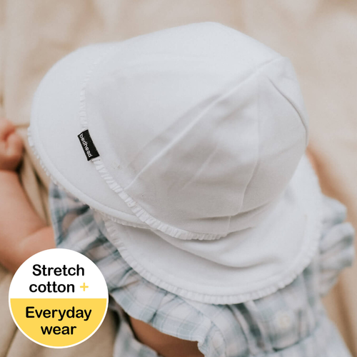 Legionnaire Flap Hat - Ruffle Trim 'White'