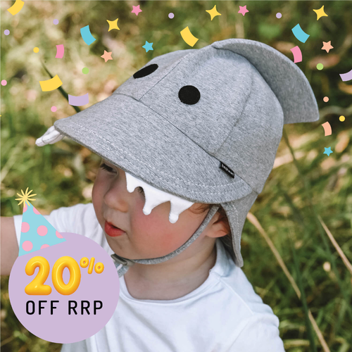 Legionnaire Flap Sun Hat - Shark - Grey Marle