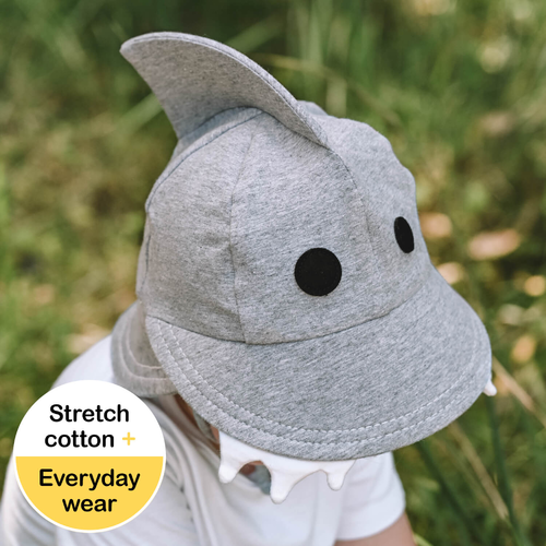 Legionnaire Flap Sun Hat - Shark - Grey Marle