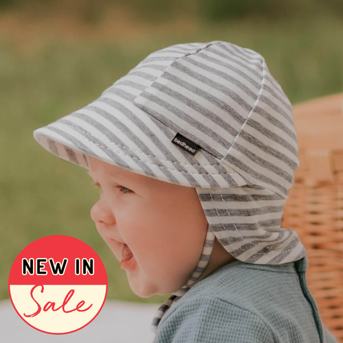 Legionnaire Flap Sun Hat - Grey Stripe
