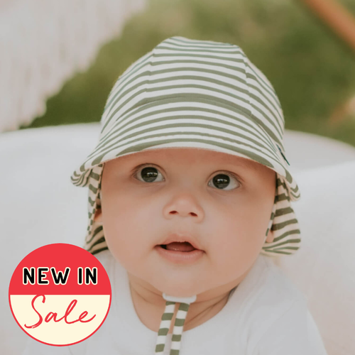 Legionnaire Flap Sun Hat - Khaki Stripe