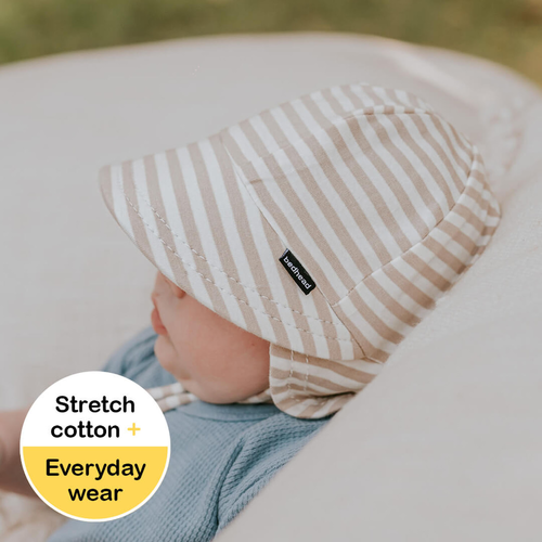 Legionnaire Flap Sun Hat - Natural Stripe