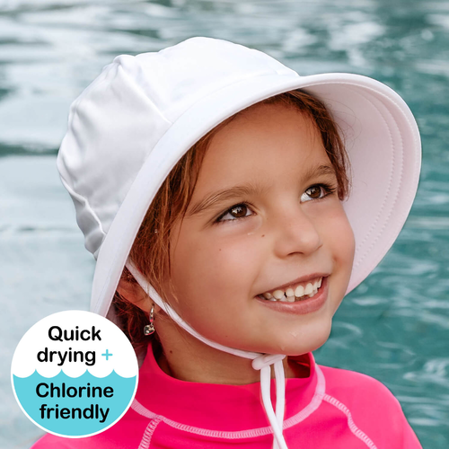 Ponytail Beach Bucket Hat - White
