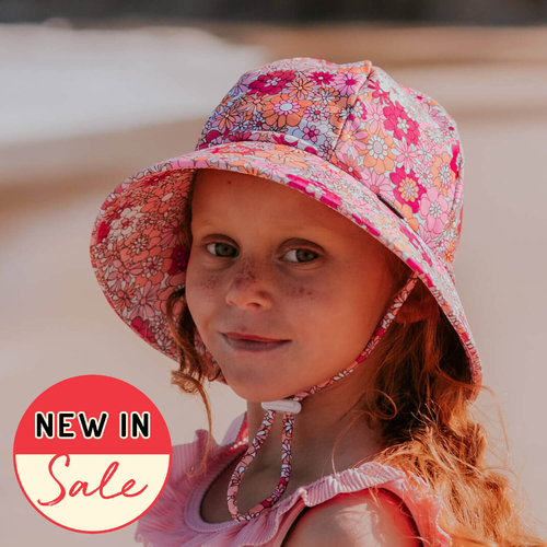 Ponytail Swim Bucket Beach Hat - Floral Splendor