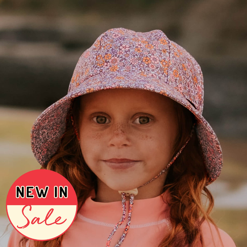 Ponytail Swim Bucket Beach Hat - Floral Valencia