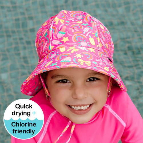 Ponytail Swim Bucket Beach Hat - Summertime