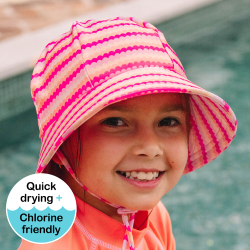 Ponytail Swim Bucket Beach Hat - Pearl