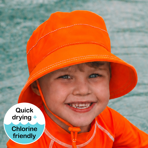 Classic Swim Bucket Beach Hat - Tango