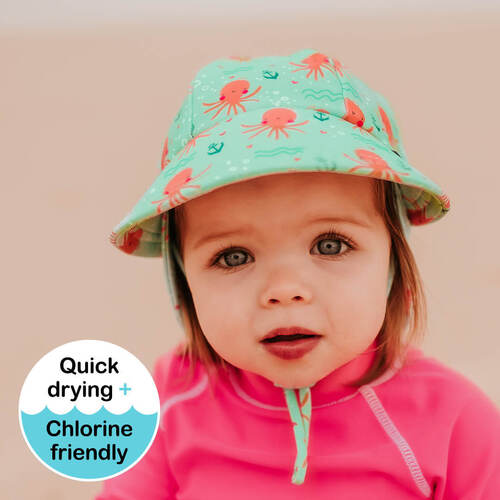 Girls Beach Legionnaire Hat - Octopus