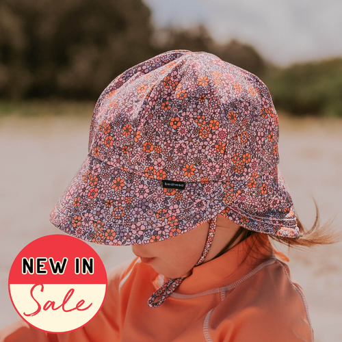 Kids Swim Legionnaire Beach Hat - Floral Valencia