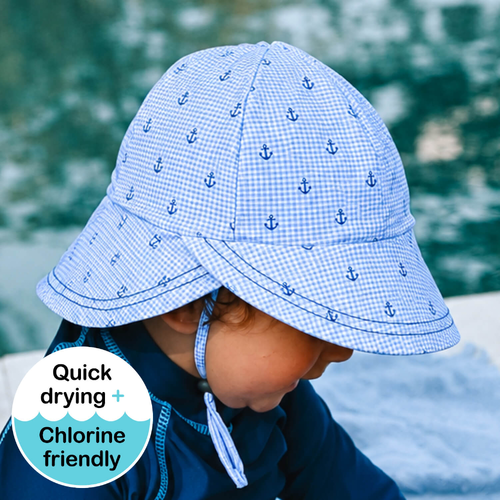 Swim Legionnaire Flap Beach Hat - Anchor