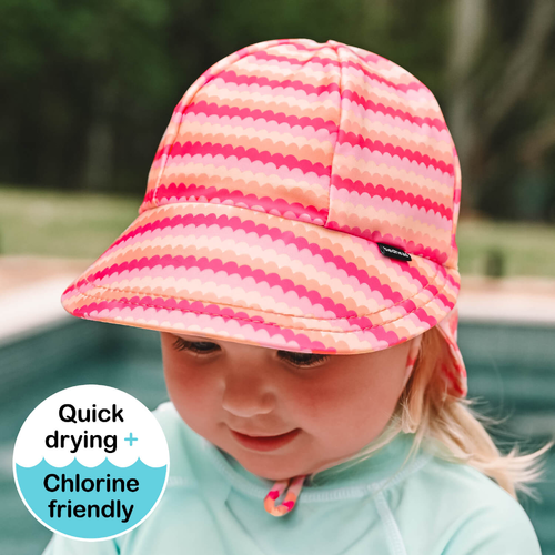 Swim Legionnaire Flap Beach Hat - Pearl