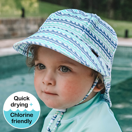 Swim Legionnaire Flap Beach Hat - Riptide